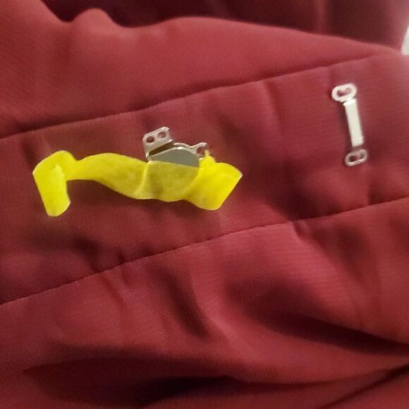 Jenny Packham Women's Burgundy Chiffon Wrap Dress Size 4 JP1025‎ - Picture 2 of 3